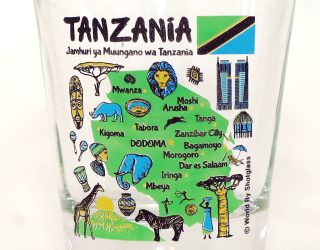 Tanzania Landmarks and Icons Collage Shot Glass, new & exquisite member of our Africa collection!