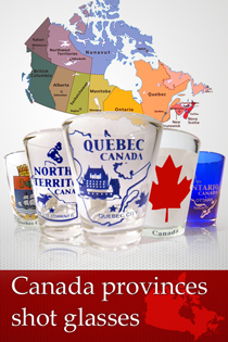 Canada provinces shot glasses