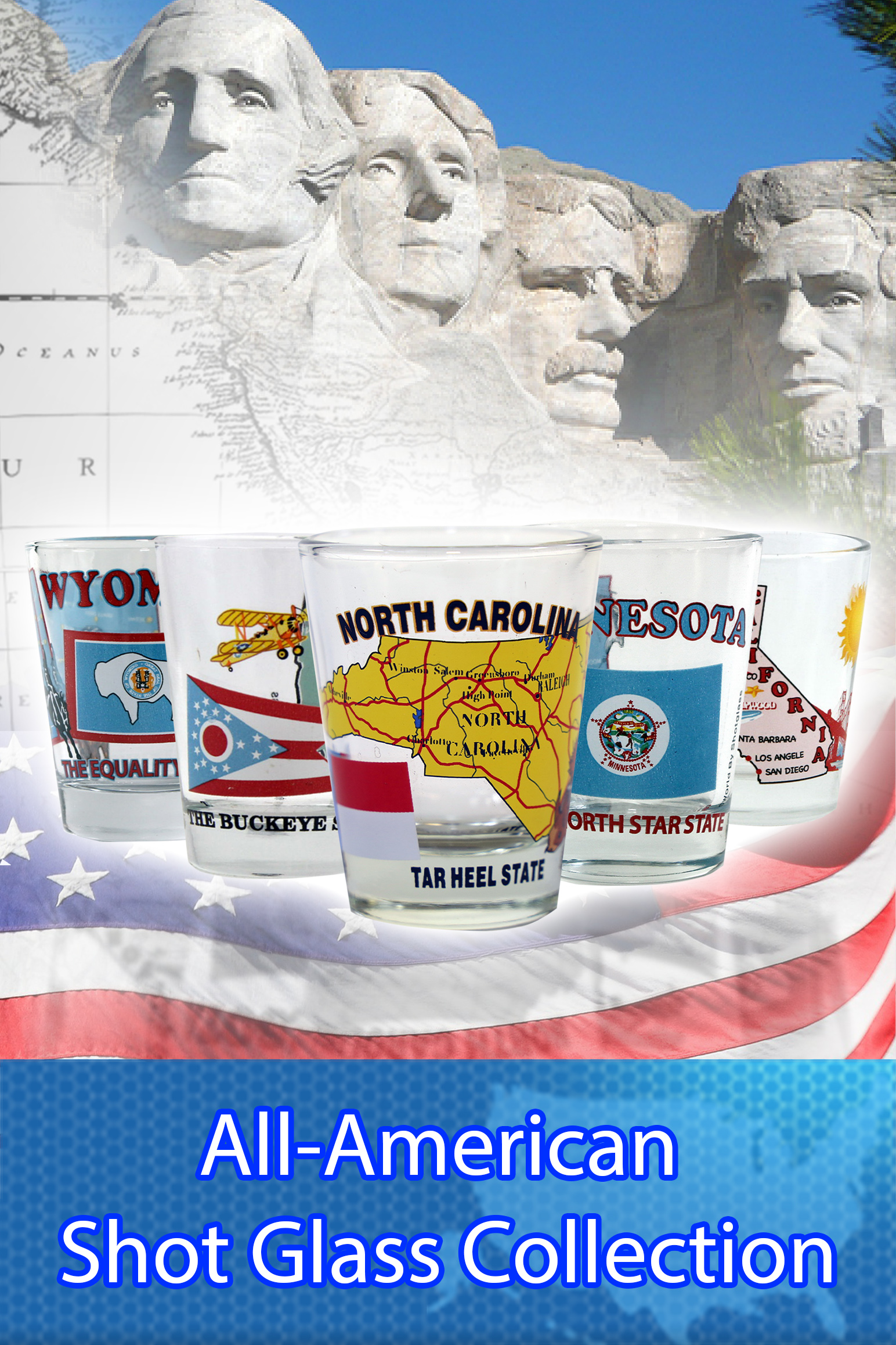 50 States All-American Shot Glass Collection