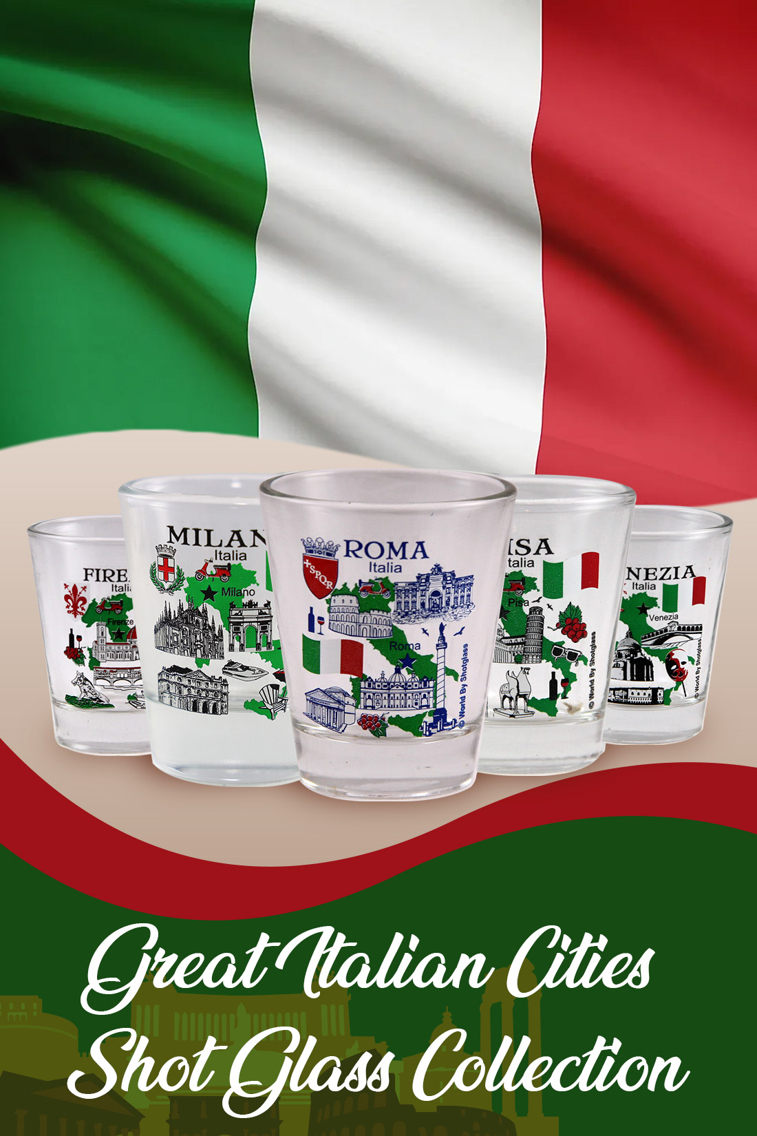 Great Italian Cities Shot Glass Collection