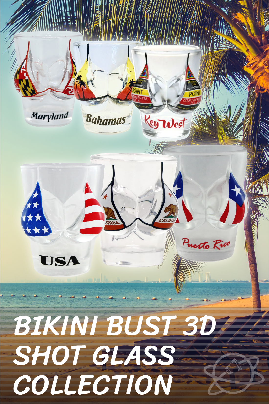 Bikini Bust 3D Shot Glass Collection