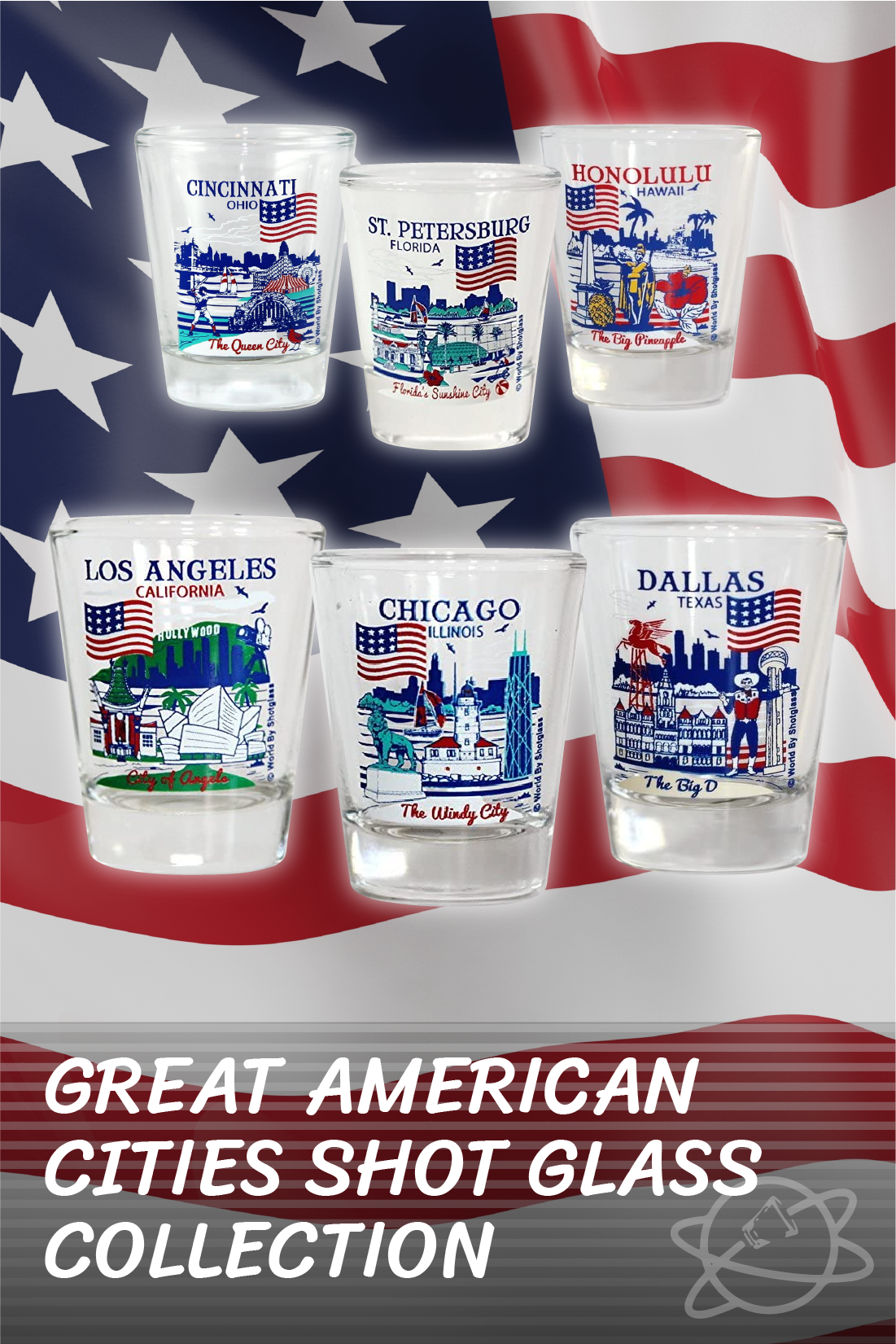 Great American Cities Shot Glass Collection