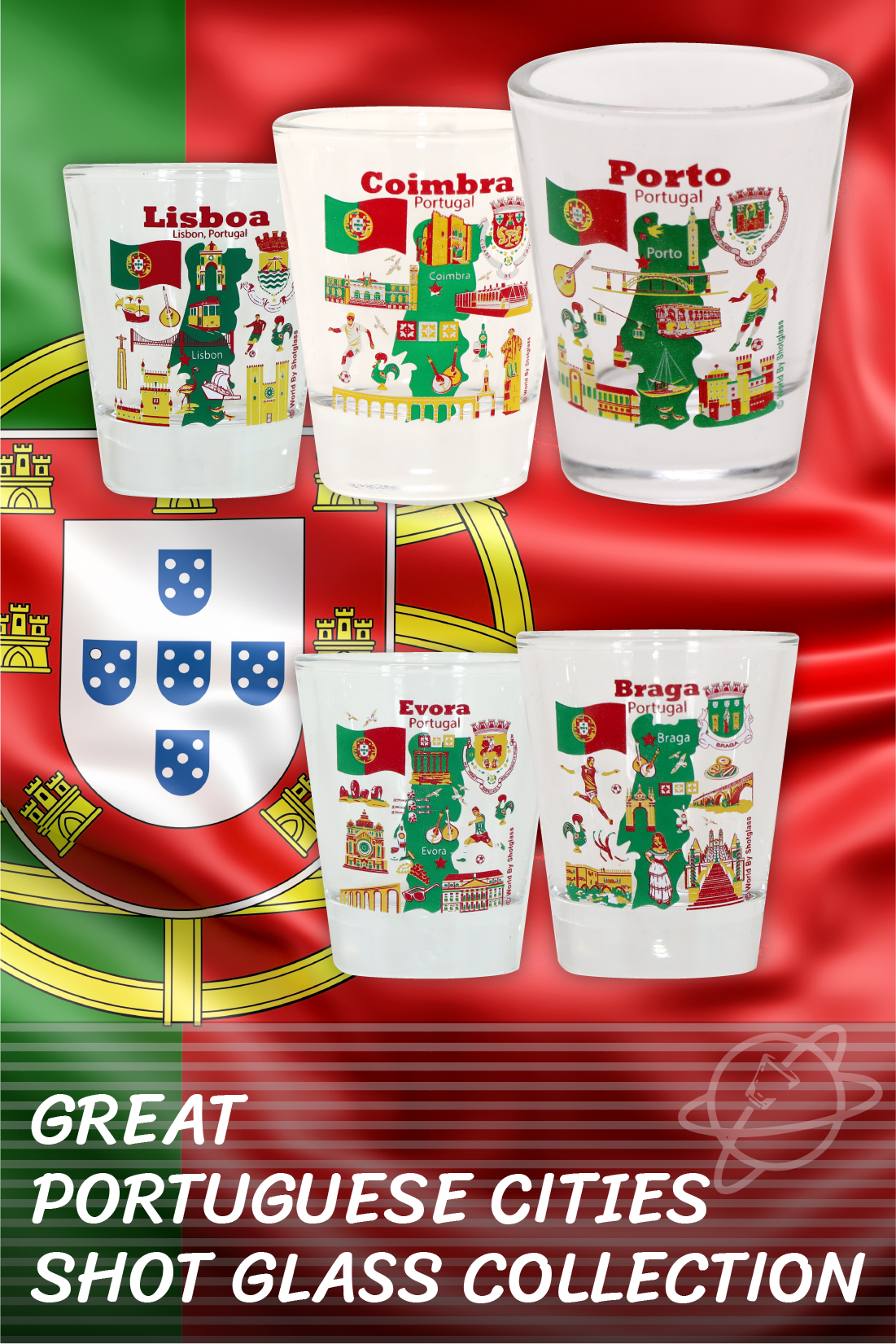 Great Portuguese Cities Shot Glass Collection
