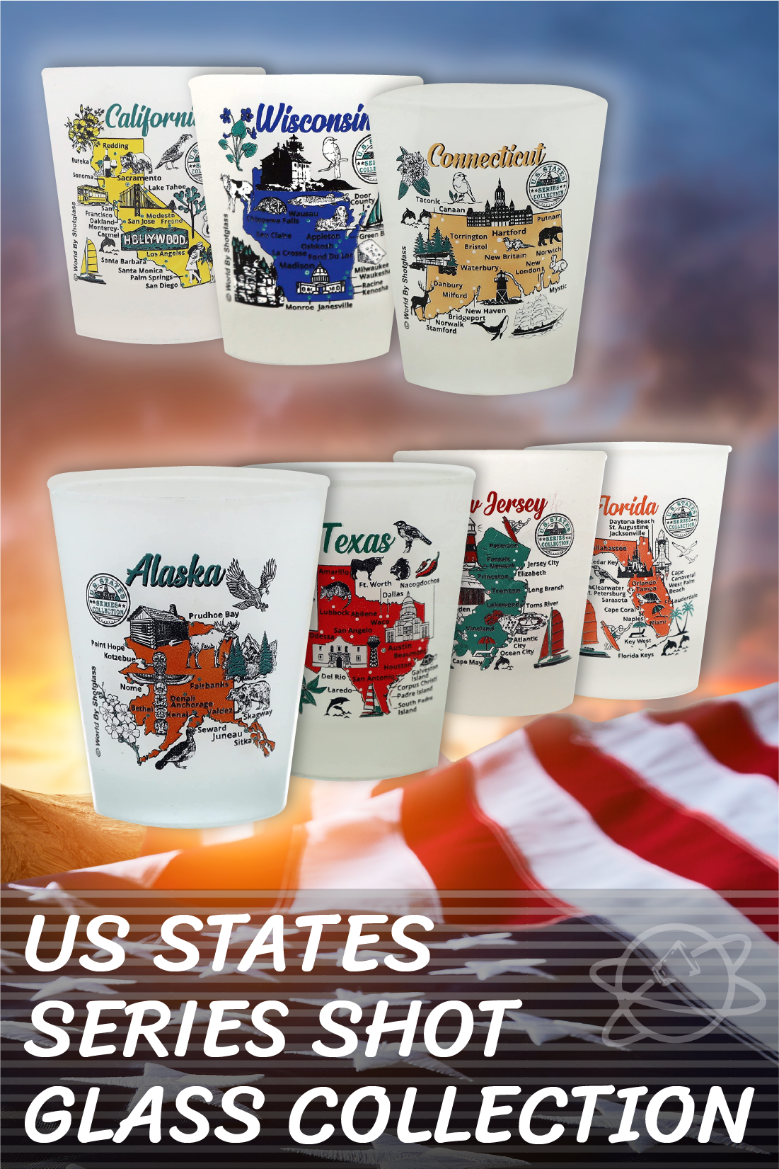 US States Series Shot Glass Collection